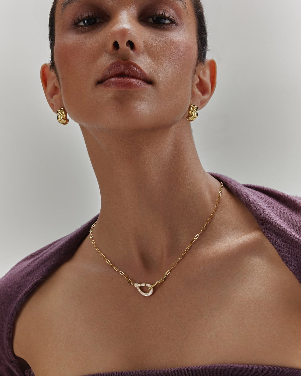 Ania Haie Gold Interlocked Pave & Polished Knot Necklace N077-05G N077-05G view 3