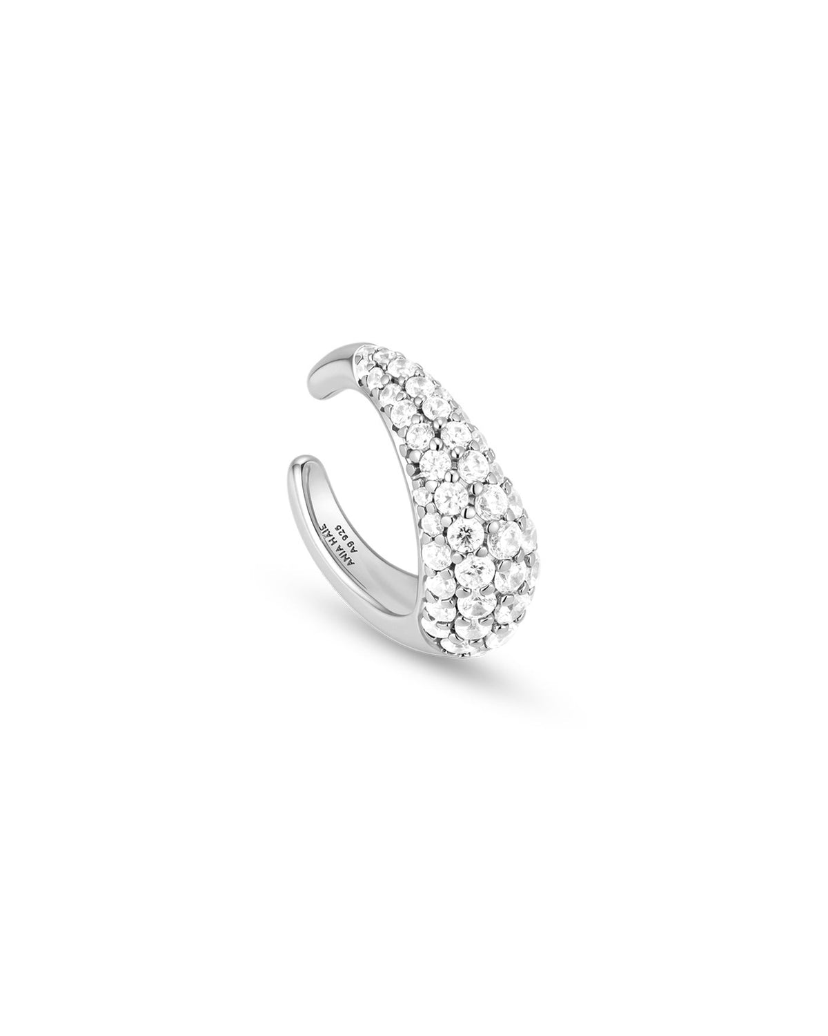 Ania Haie Silver Pave Curved Teardrop Ear Cuff E078-01H E078-01H front packshot
