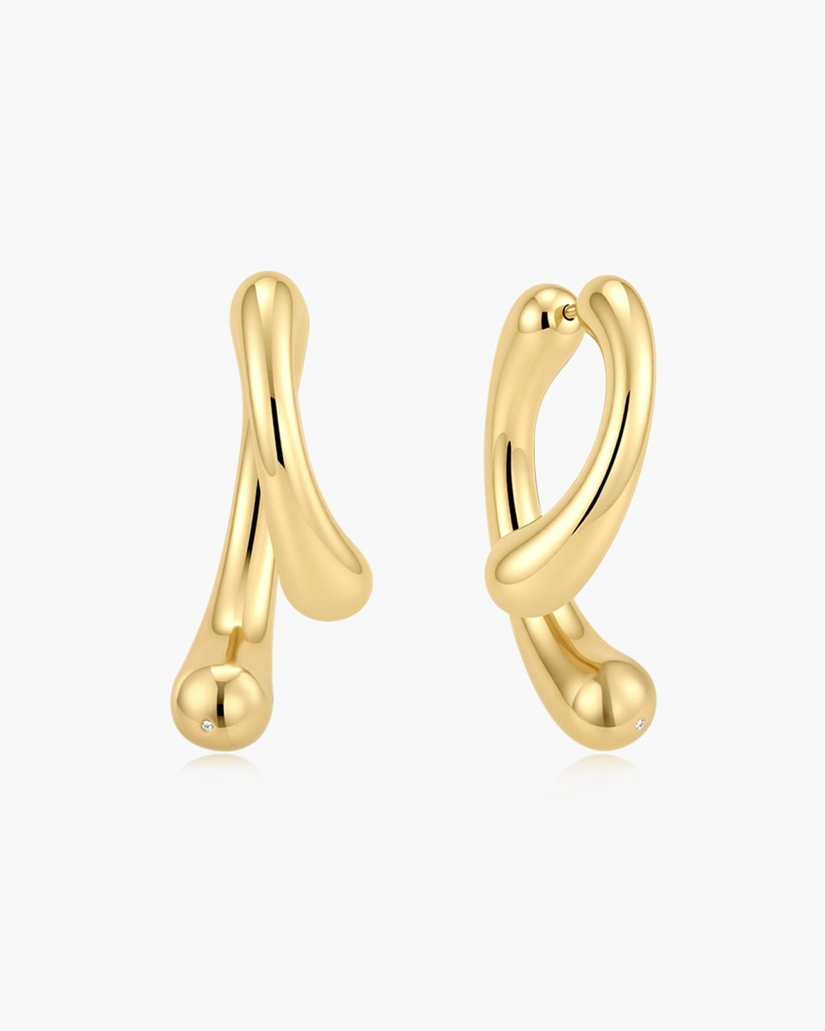Ania Haie Gold Sculptural Arc Hoop Earrings E078-16G E078-16G front packshot