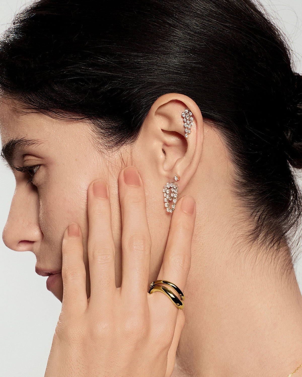 Ania Haie Silver Triple Fringe Barbell Earring