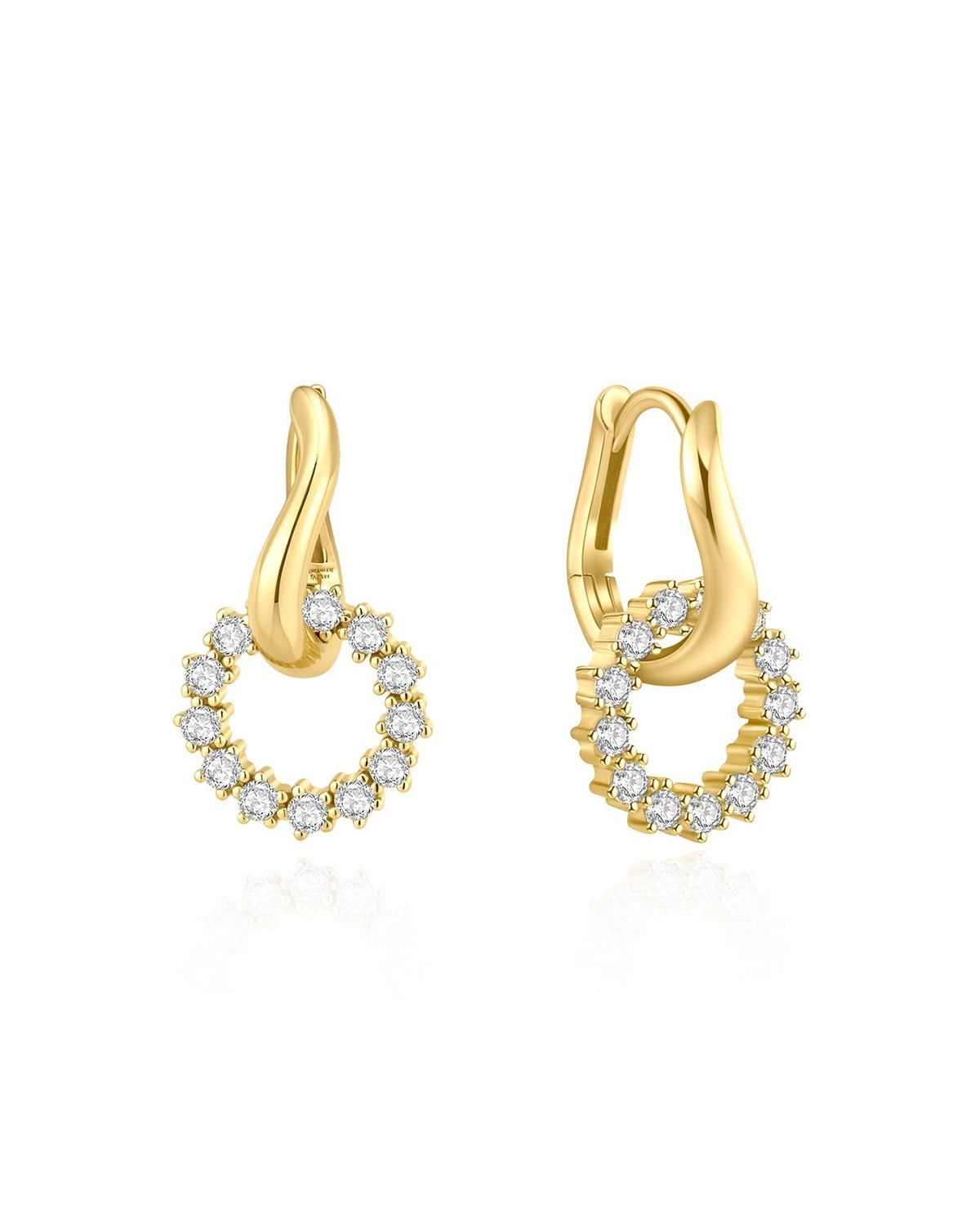 Ania Haie Gold Pave Interlocked Huggie Hoop Earrings