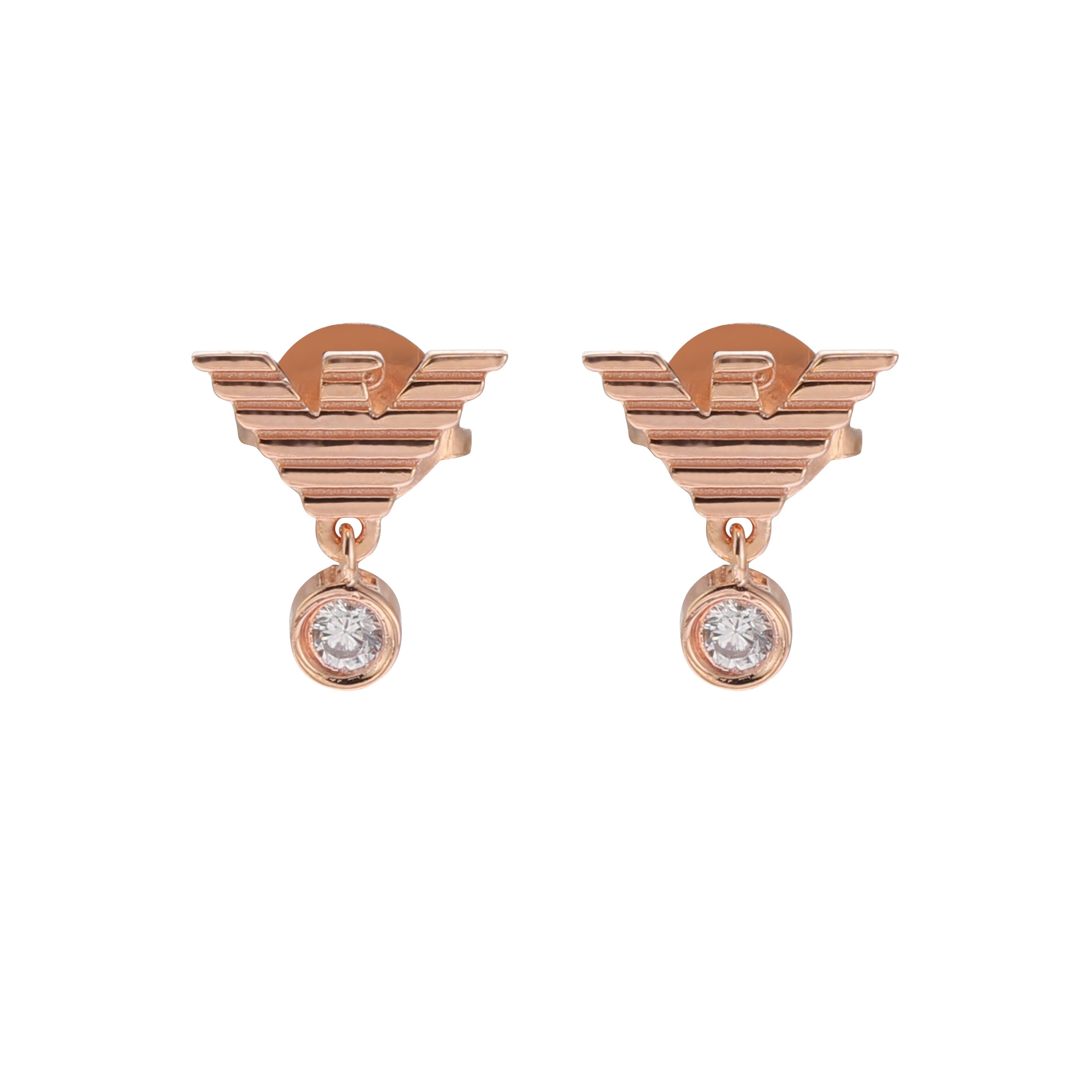 Armani Elegant Rose Gold Earrings with Cubic Zirconia EG3582221