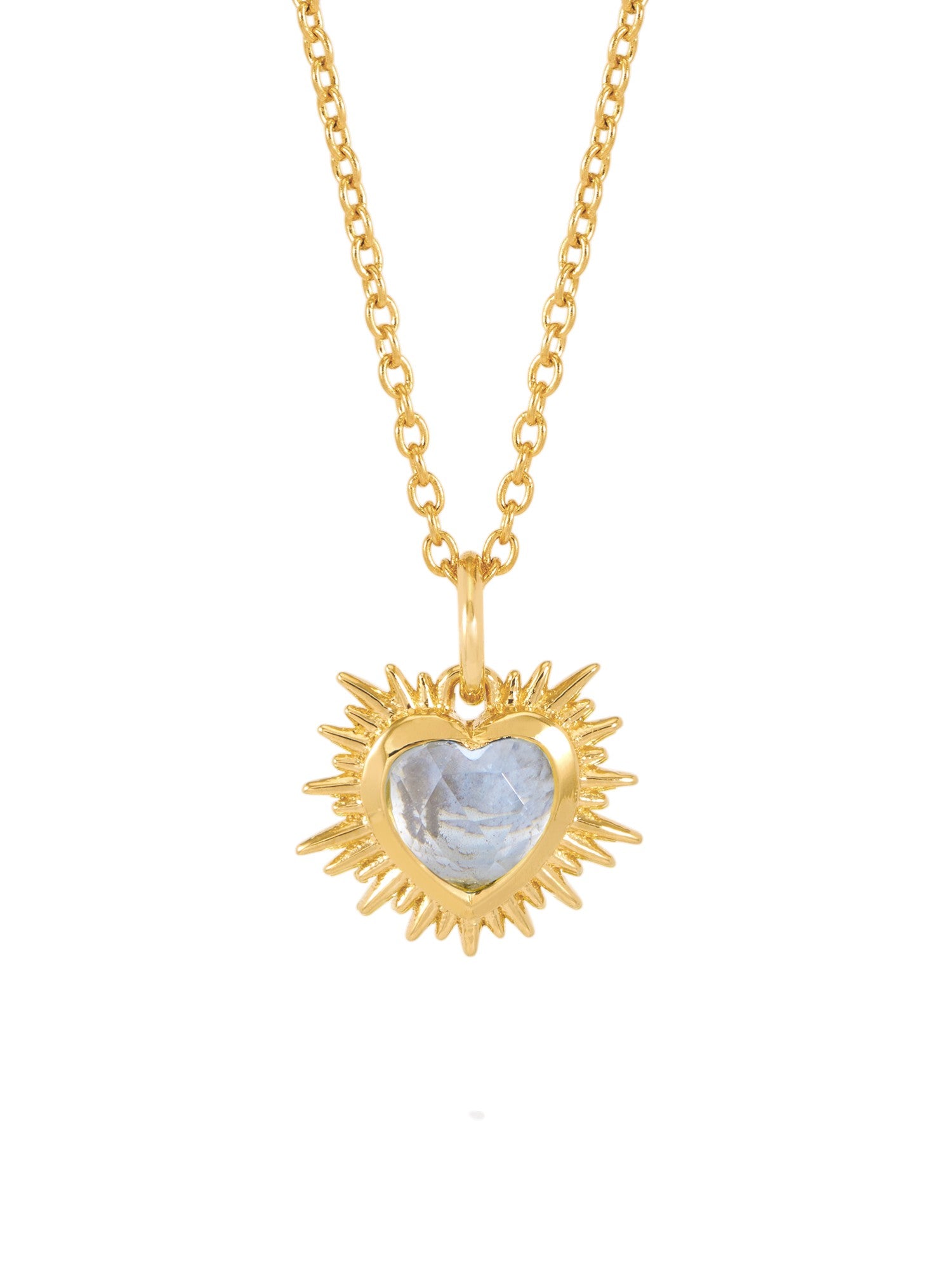 Rachel Jackson Electric Love Birthsone Heart Necklace Gold MARCH