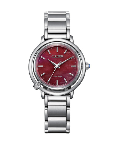 Citizen Eco-Drive Stainless Steel Red Dial Watch EM1090-78X