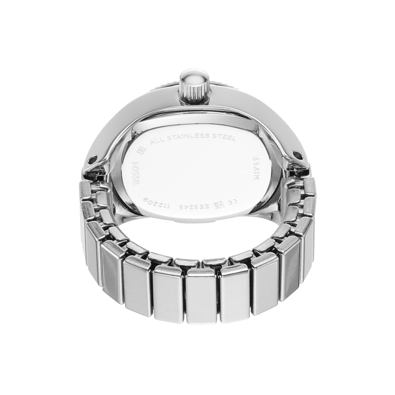 Fossil Exquisite Silver Ring Watch ES5245 with Two-Hand Movement