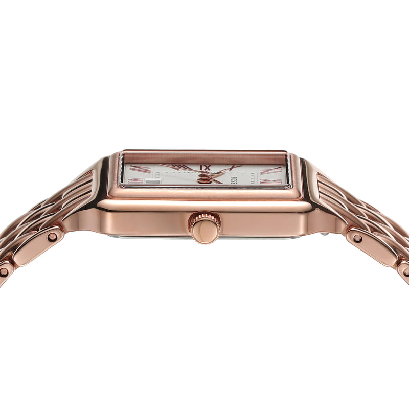 Raquel Rose Gold-Tone Stainless Steel Watch with Date by Fossil - ES5271