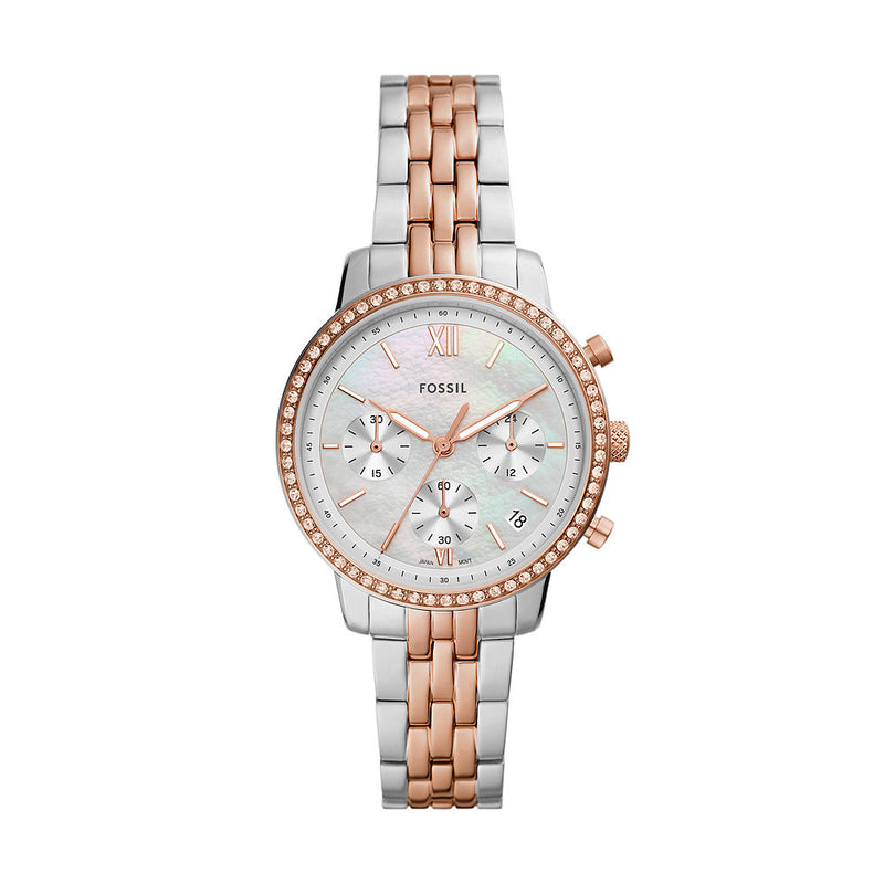 Fossil Neutra Rose Gold Two Tone Stainless Steel Watch ES5279