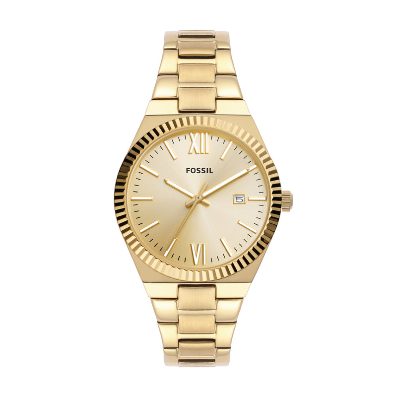 Fossil Scarlette Gold-Tone Stainless Steel Watch with Date Function ES5299