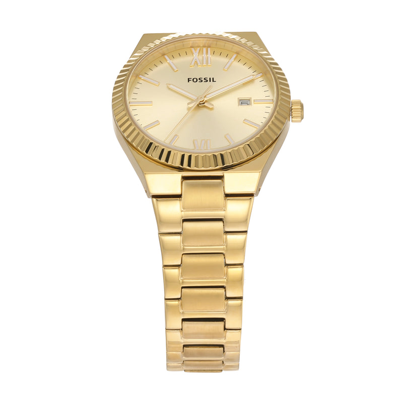 Fossil Scarlette Gold-Tone Stainless Steel Watch with Date Function ES5299