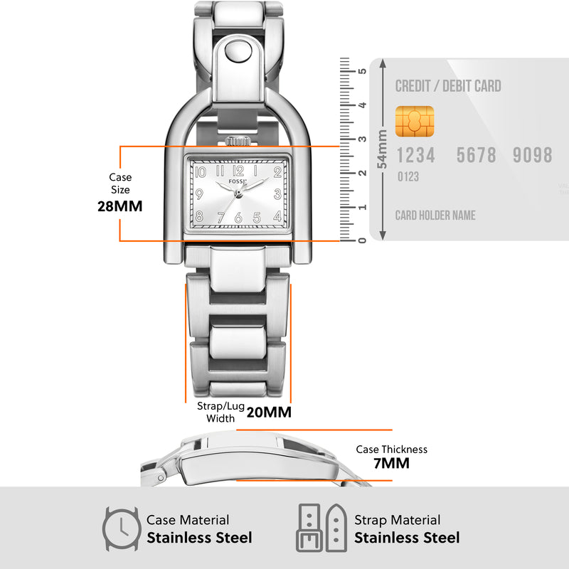 Fossil Harwell Sleek Stainless Steel Three-Hand Watch ES5326