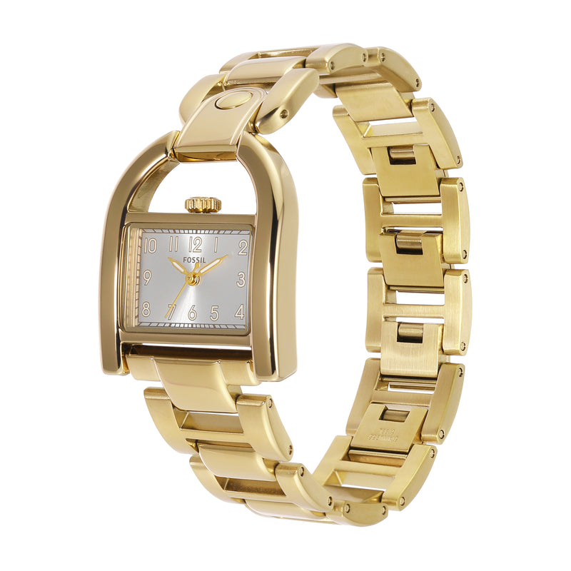 Fossil Harwell Sleek Gold Stainless Steel Three-Hand Watch ES5327