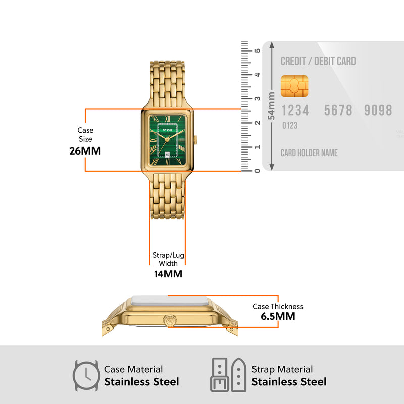 Fossil Raquel Gold-Tone Stainless Steel Date Watch ES5341