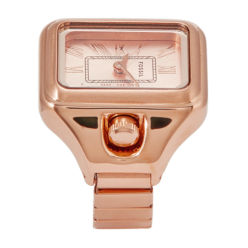 Fossil Raquel Elegance in Rose Gold - Stainless Steel Two-Hand Watch Ring ES5345