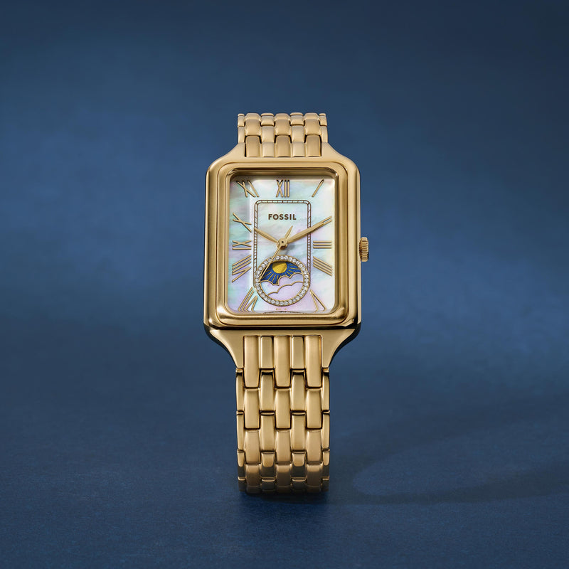 Fossil Raquel Sun Moon Multifunction Gold Stainless Steel Watch ES5398