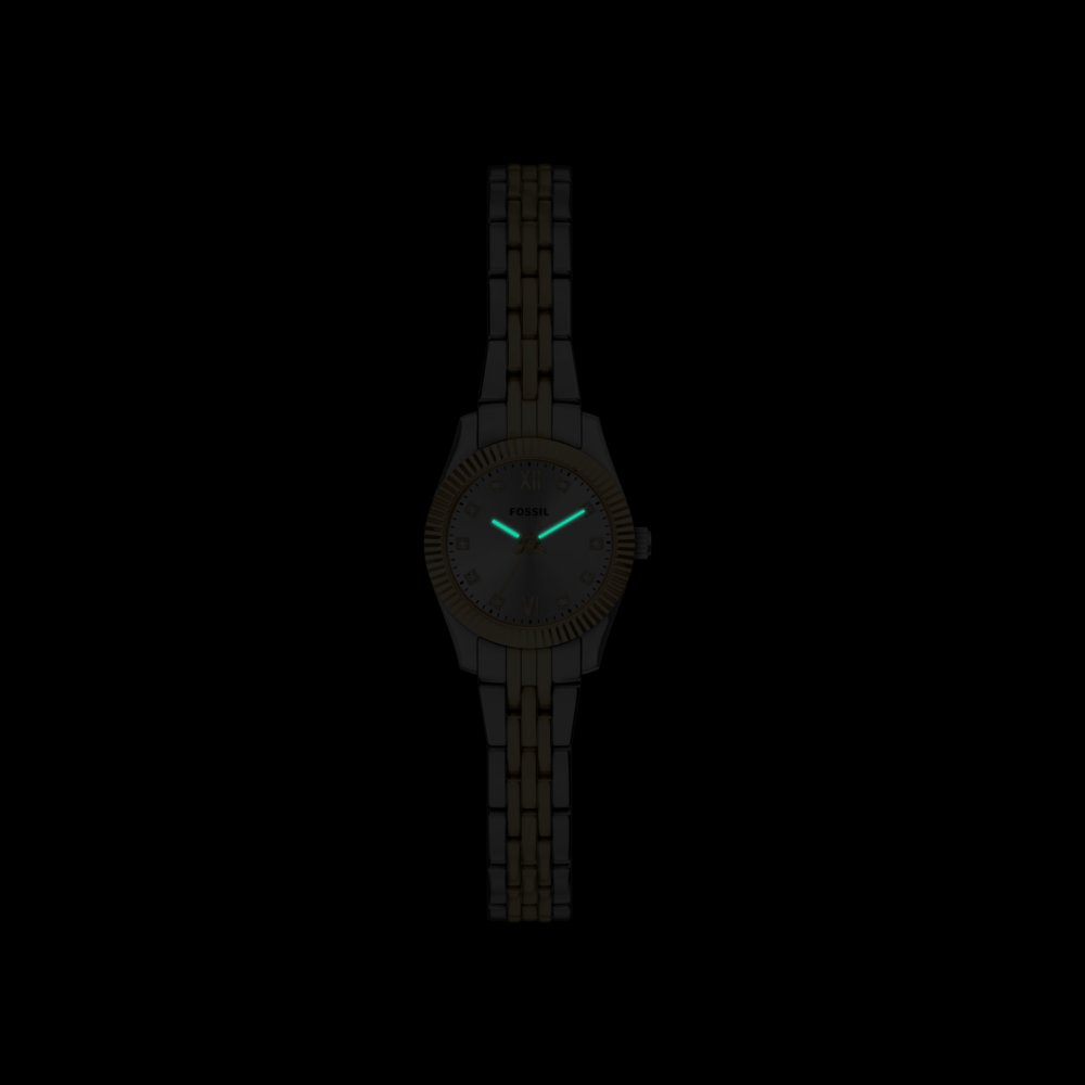Fossil Scarlette Mini Three-Hand Two-Tone Stainless Steel Women's Watch ES5473