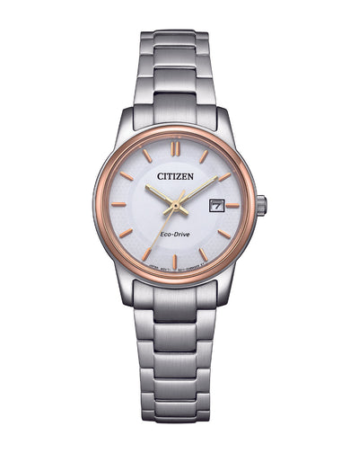 Citizen Eco-Drive White Dial Stainless Steel Watch EW2319-71A