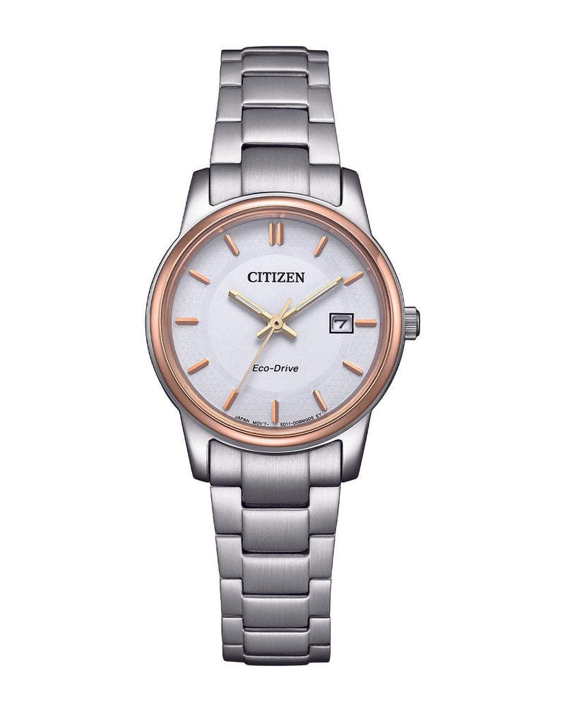 Citizen Eco-Drive White Dial Stainless Steel Watch EW2319-71A