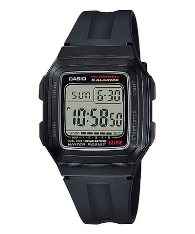 Casio Digital Black Resin Band Watch F201WA-1A