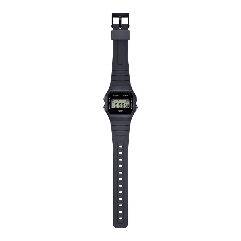 Casio Pop Black Resin Band Watch F91WB-8A