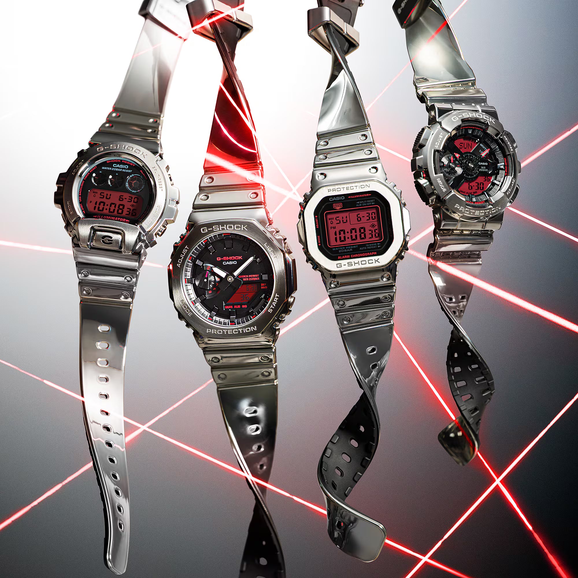 G-Shock Duo Fine Metallic Series Silver Resin Band Stainless Steel Case Watch GM2100YRA-8A