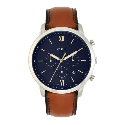 Elegant Fossil Neutra Brown Leather Chronograph Watch