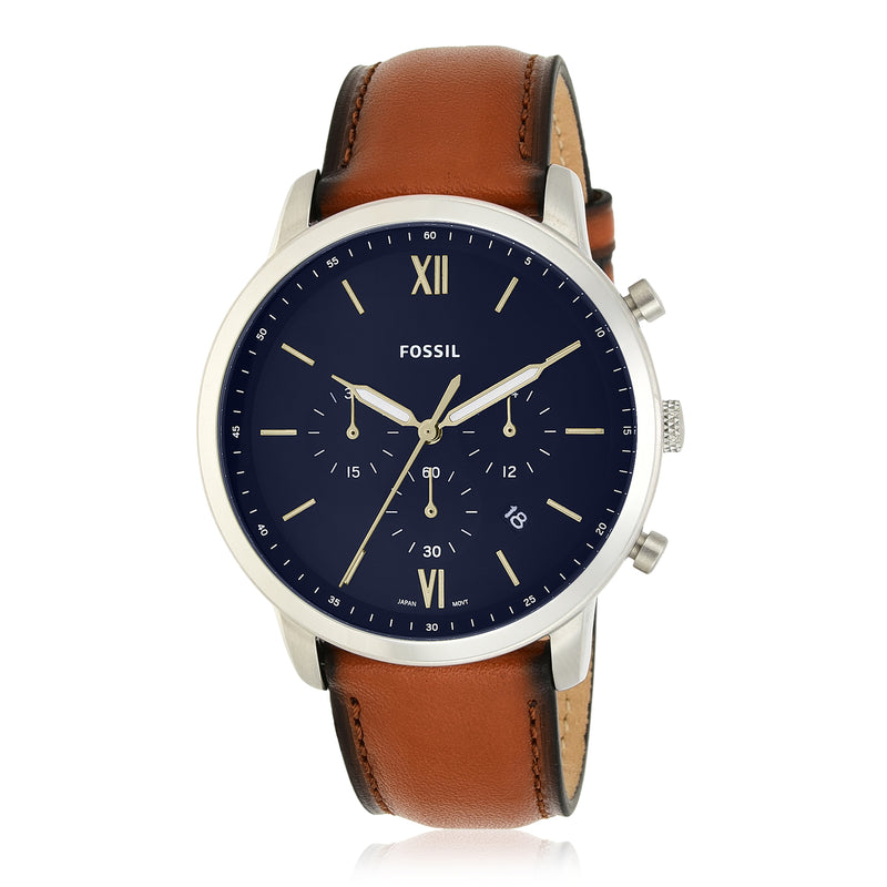 Elegant Fossil Neutra Brown Leather Chronograph Watch