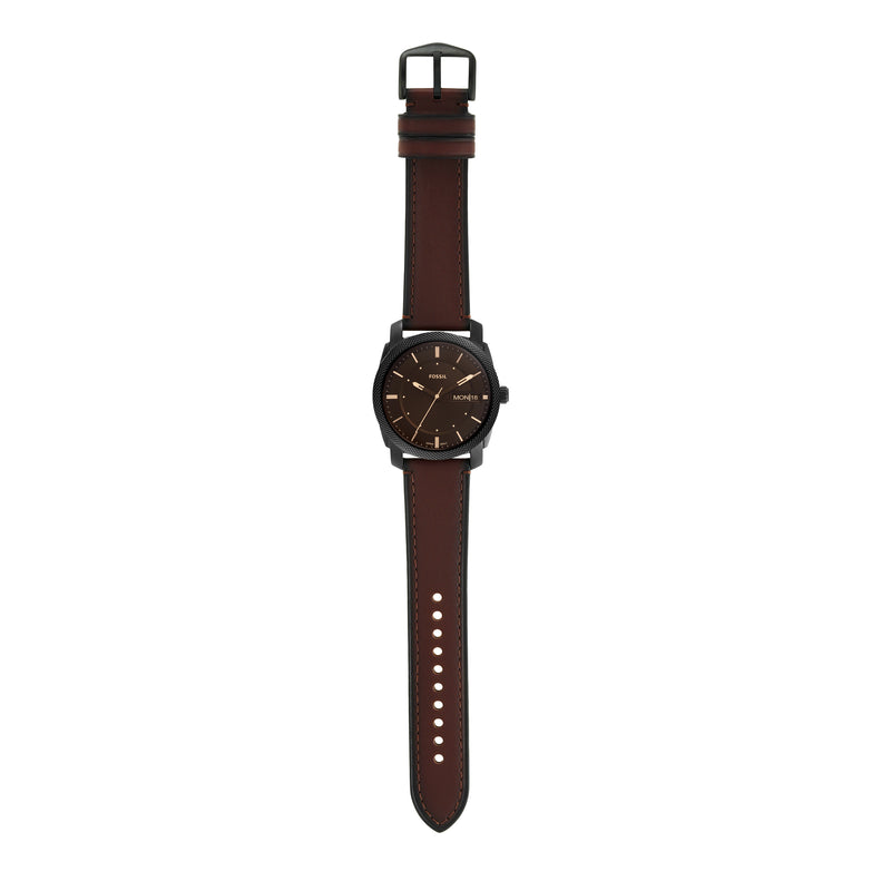 Timeless Elegance: Fossil Machine Brown Leather Date Watch FS5901