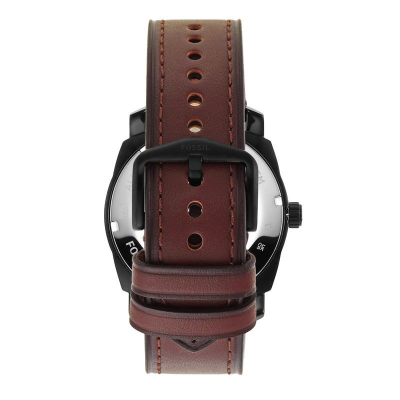 Timeless Elegance: Fossil Machine Brown Leather Date Watch FS5901