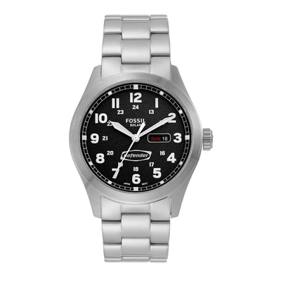 Fossil Defender Silver Stainless Steel Black Dial Men's Watch FS5976