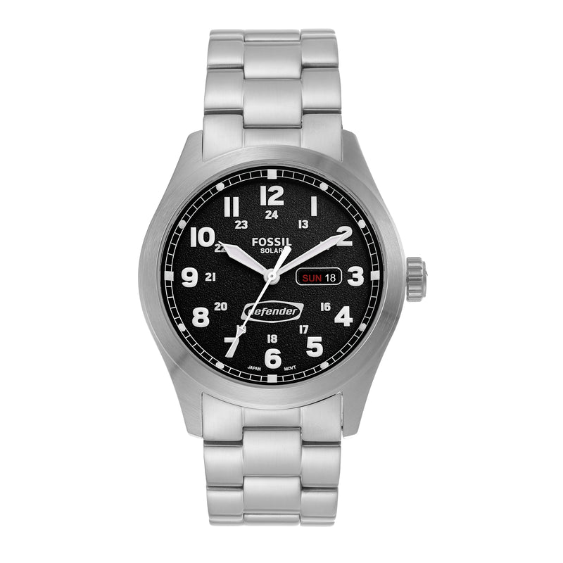 Fossil Defender Silver Stainless Steel Black Dial Men's Watch FS5976