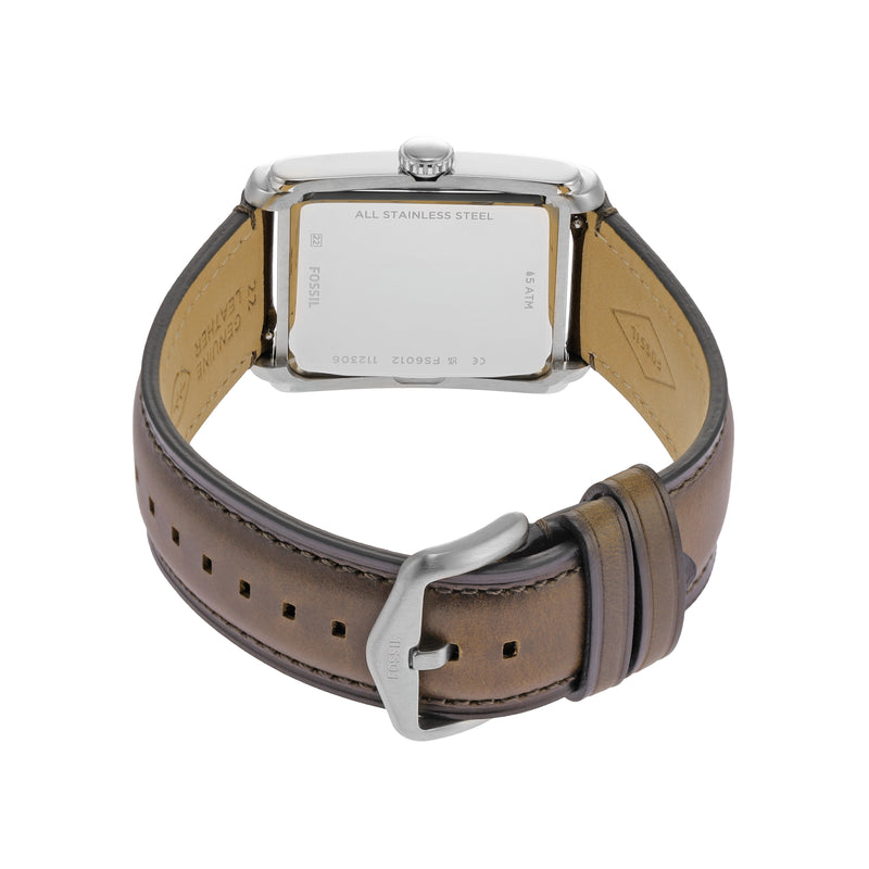 Fossil Carraway Brown Leather Three-Hand Watch FS6012