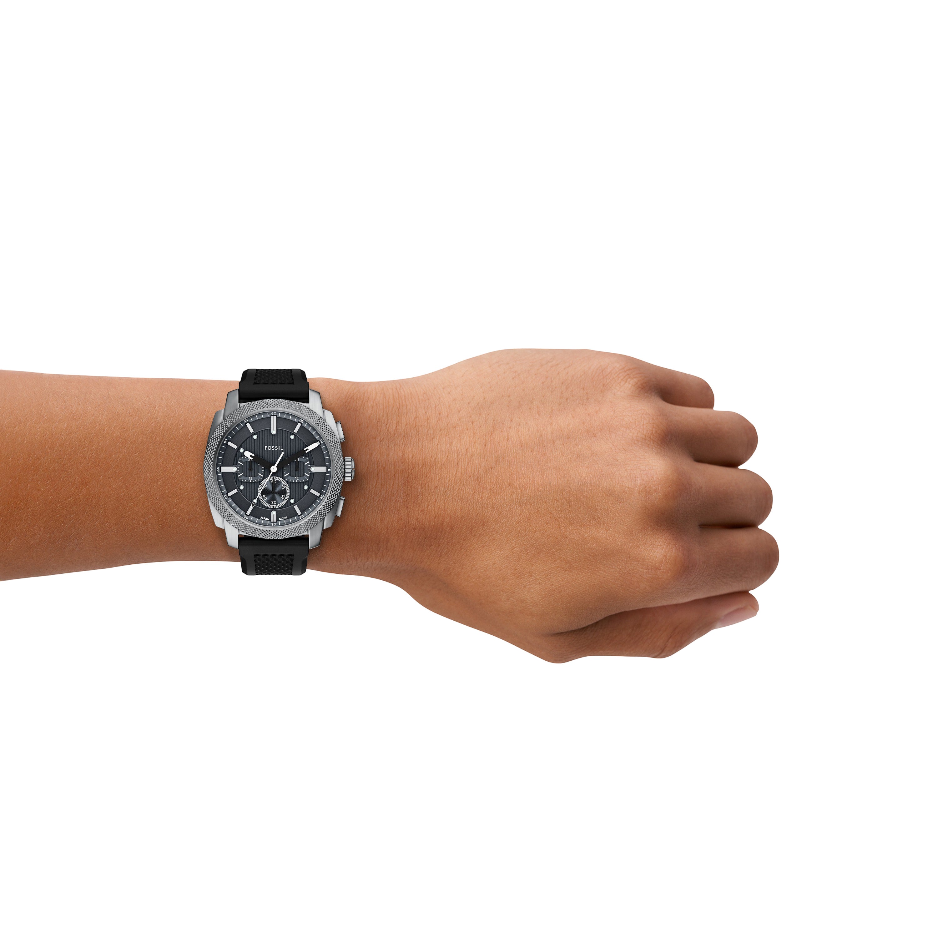 Fossil Machine Chronograph Black Silicone Watch FS6145SET