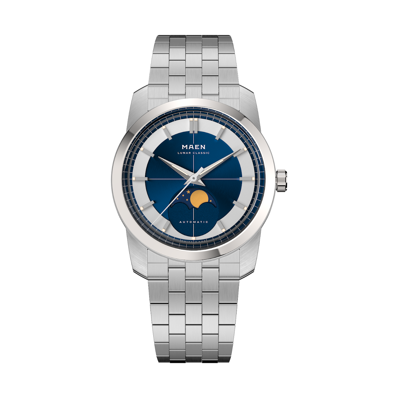 MAEN Lunar Classic 36 Blue Dial Moonphase Automatic Watch M7.1.2