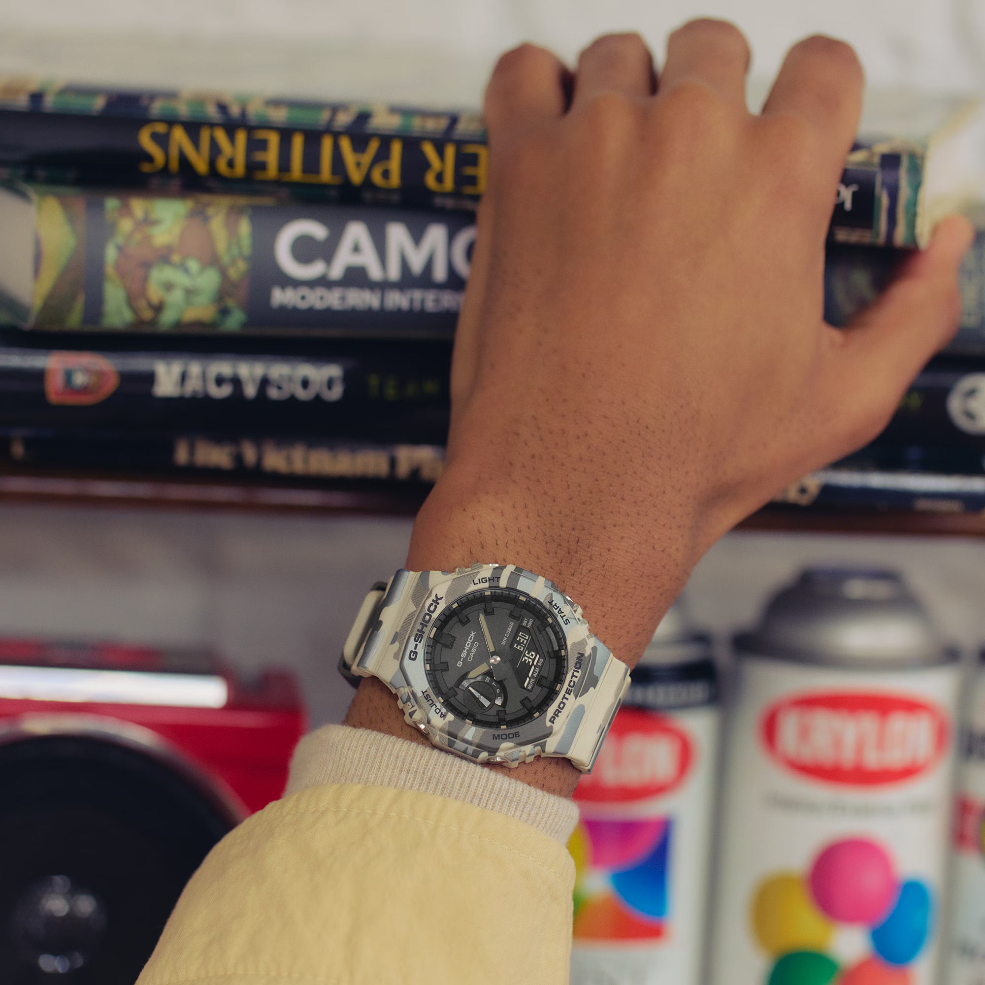 G-Shock Analog Digital Camouflage Resin Band Black Dial Watch GA2100CM-5A