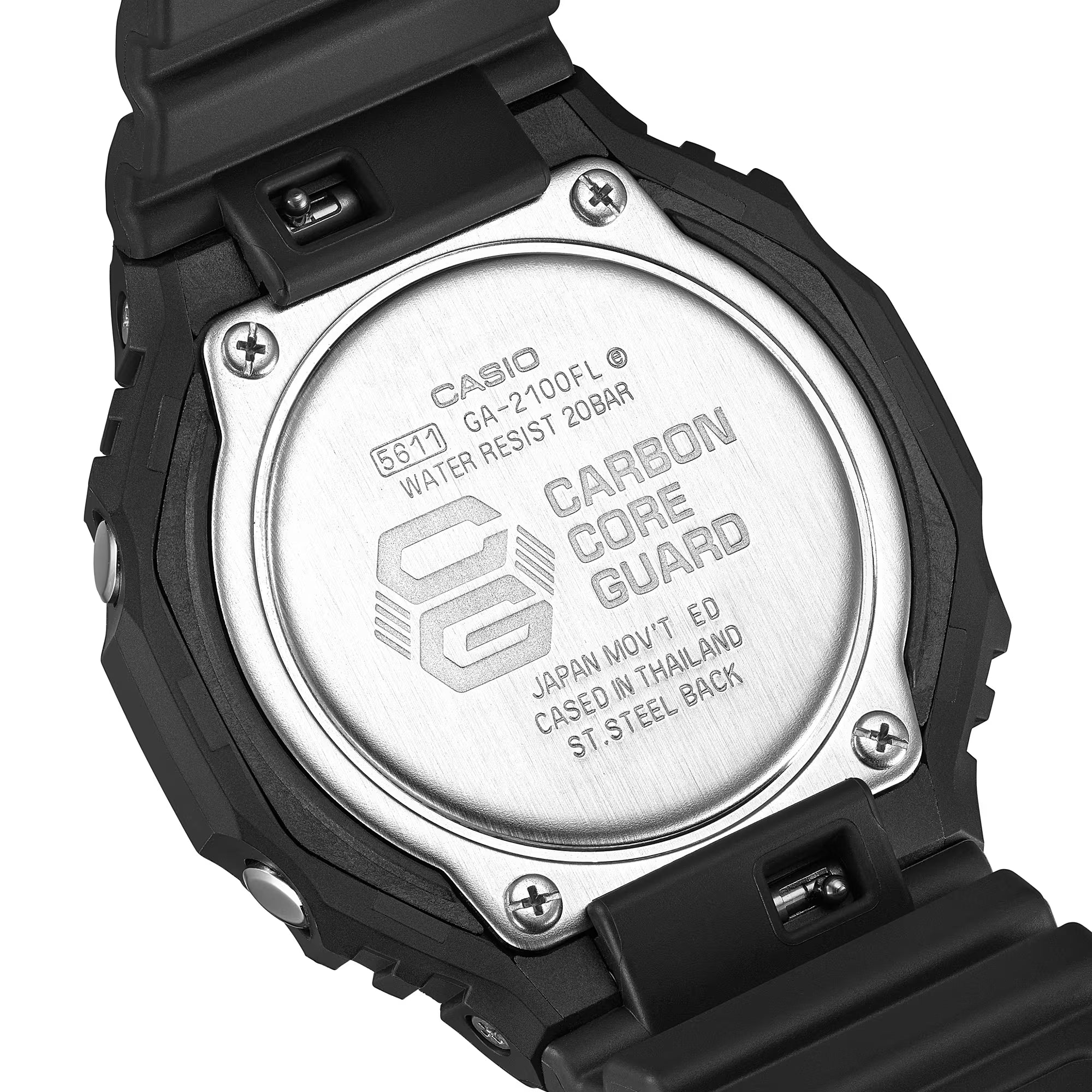 G-Shock Digital Black Resin Band Blue and Purple Dial Watch GA2100FL-1A