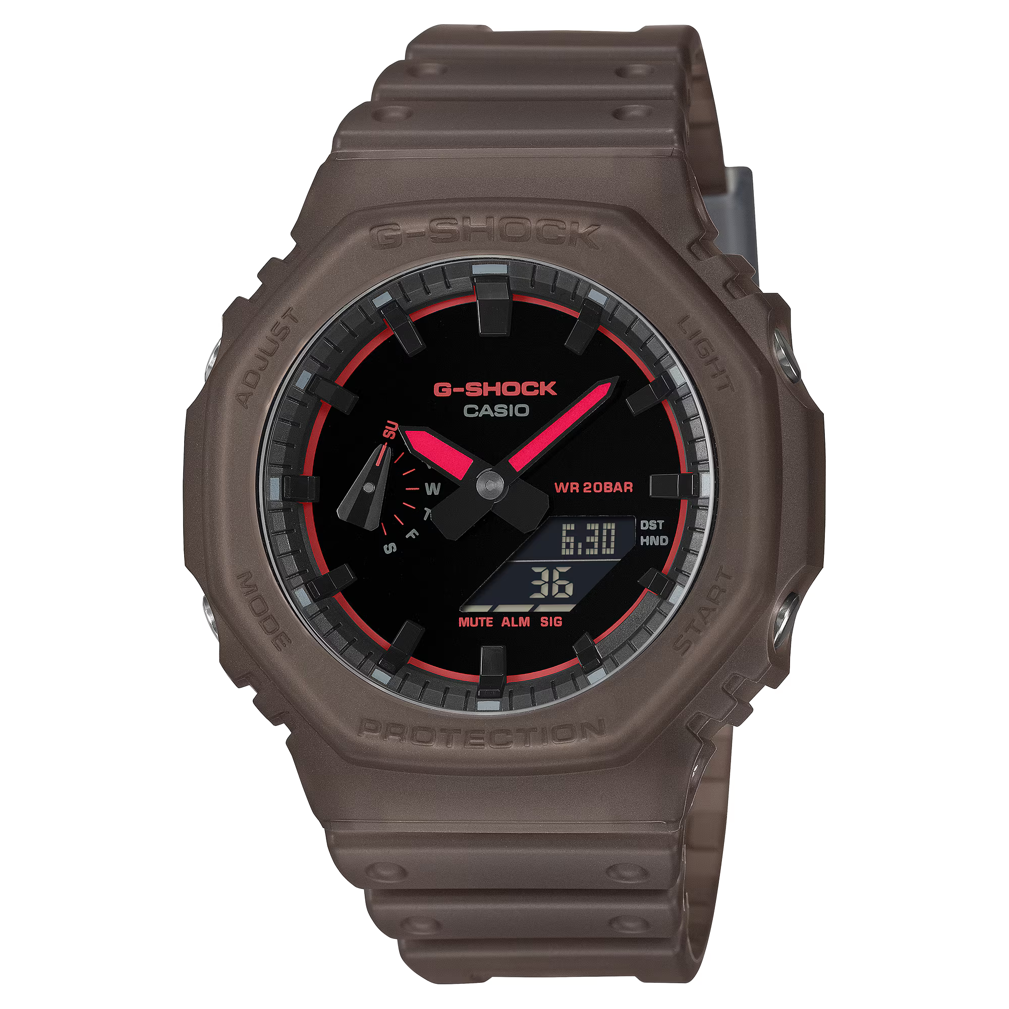 G-Shock Analog Digital Smokey Brown Resin Band Orange Orange GA2100K-5A