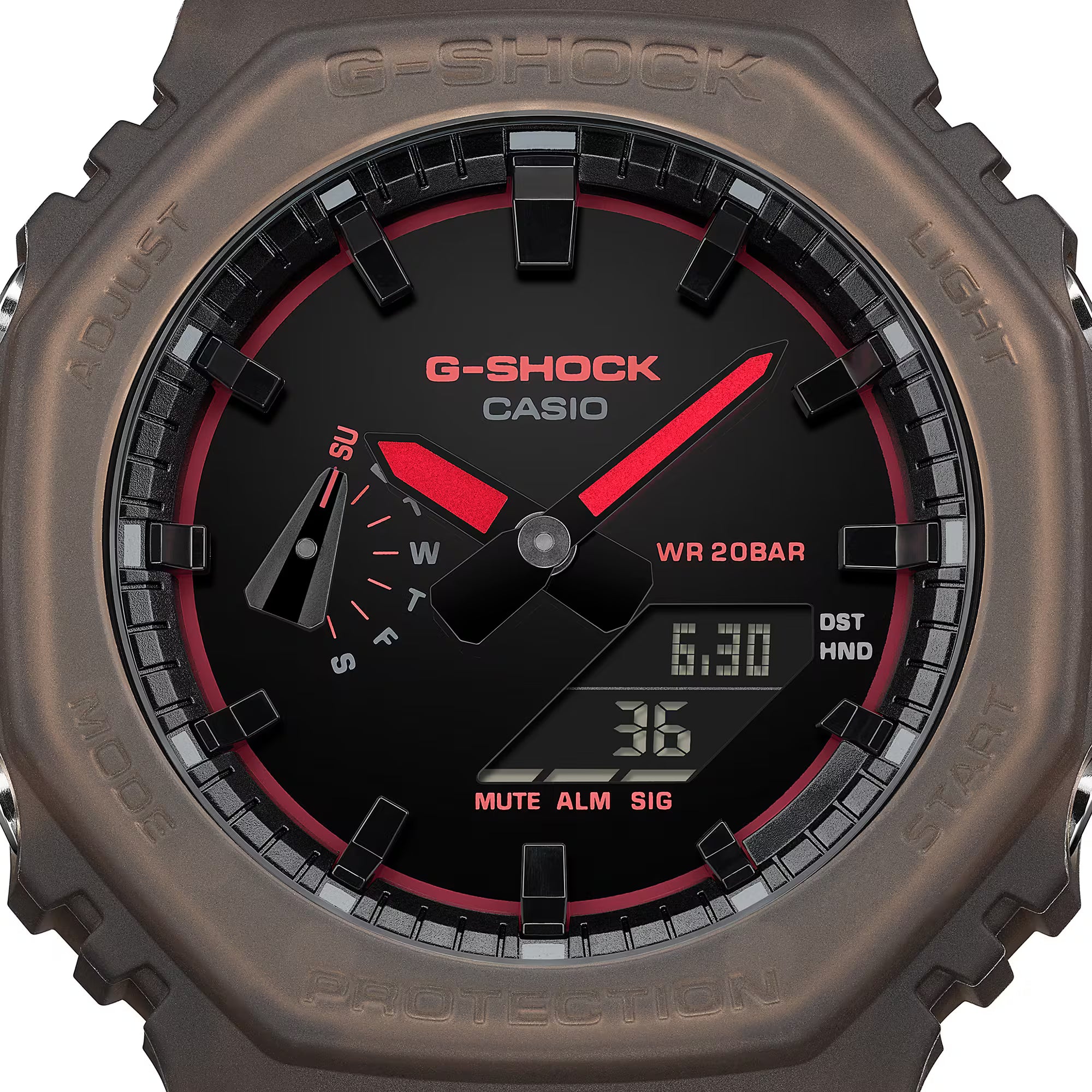 G-Shock Analog Digital Smokey Brown Resin Band Orange Orange GA2100K-5A