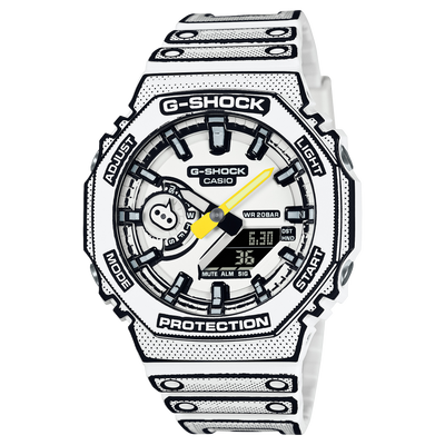 G-Shock Classic Black and White Resin Band Watch GA2100MNG-7A