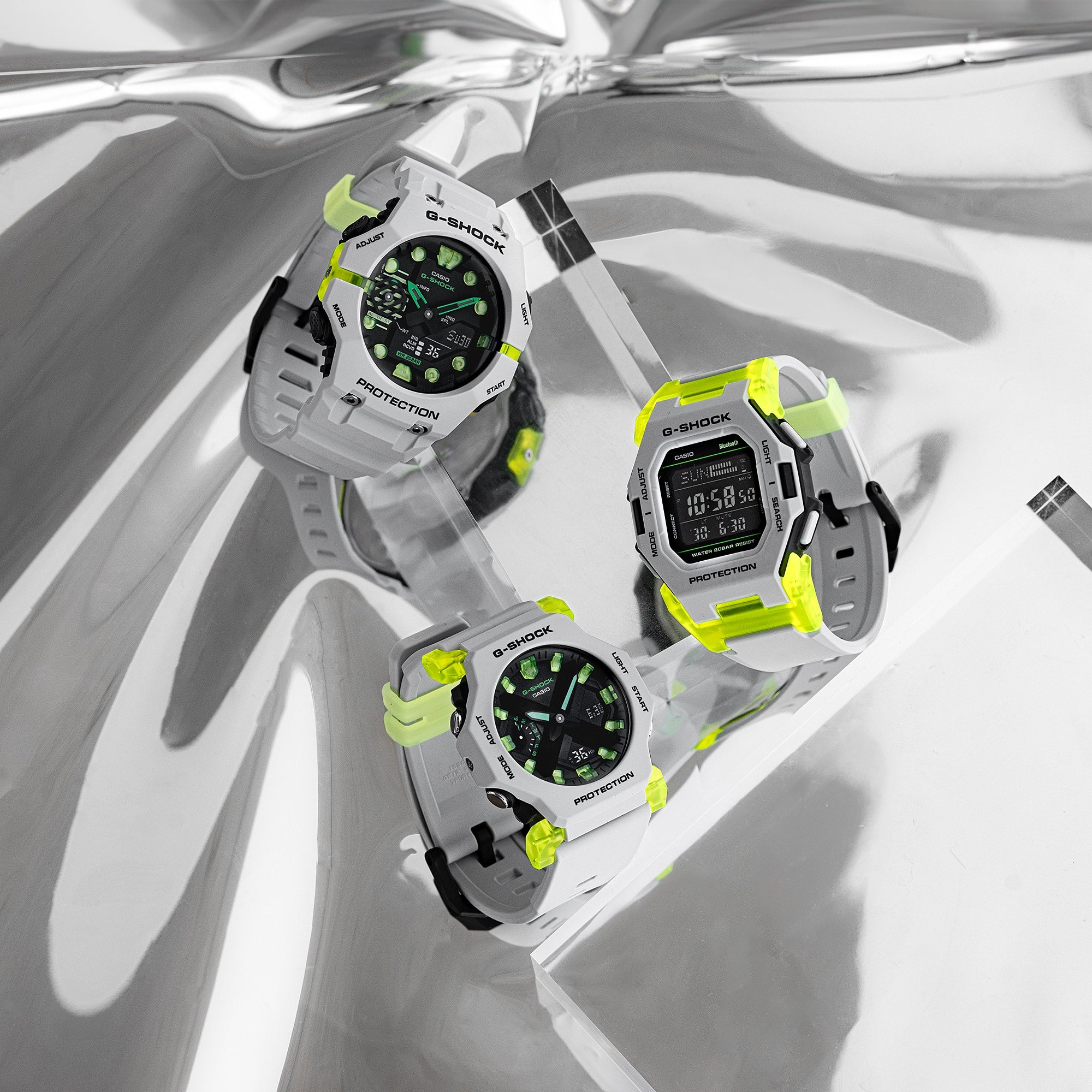 G-Shock Digital Black Dial White Resin Band Watch GDB500MW-8D