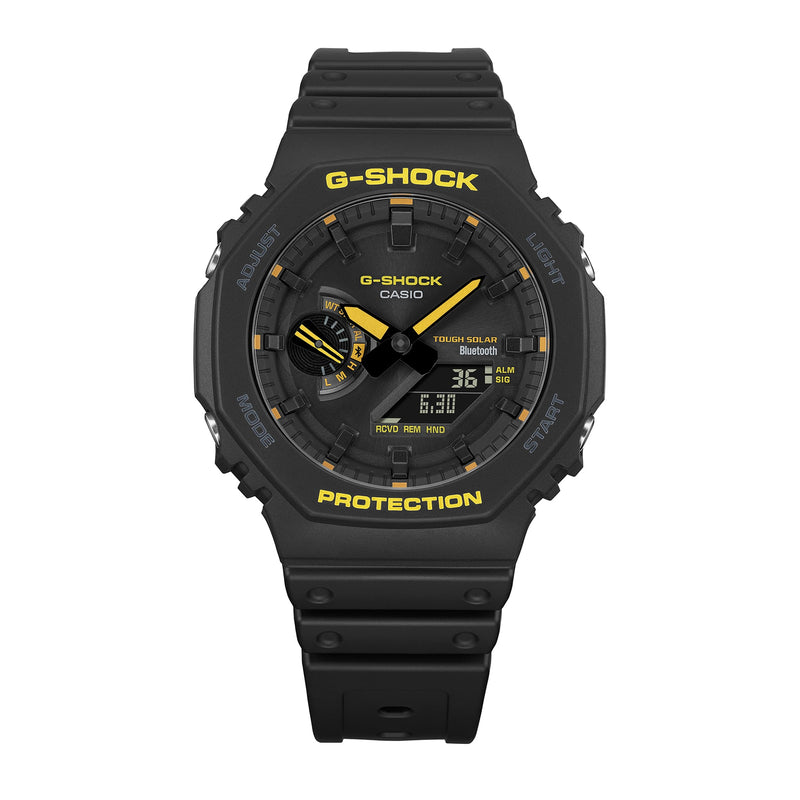 G-Shock Analog Digital DUO Caution Black Resin Band Watch GAB2100CY-1A