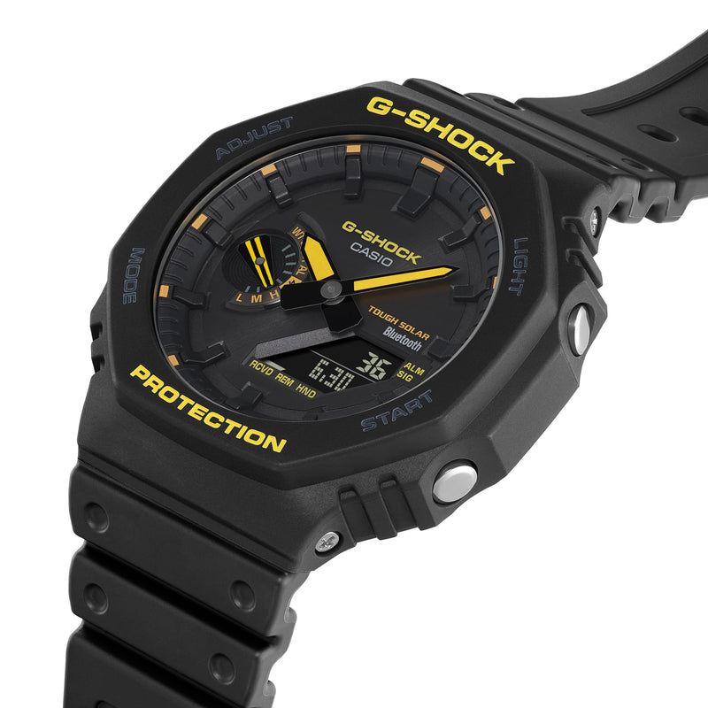 G-Shock Analog Digital DUO Caution Black Resin Band Watch GAB2100CY-1A