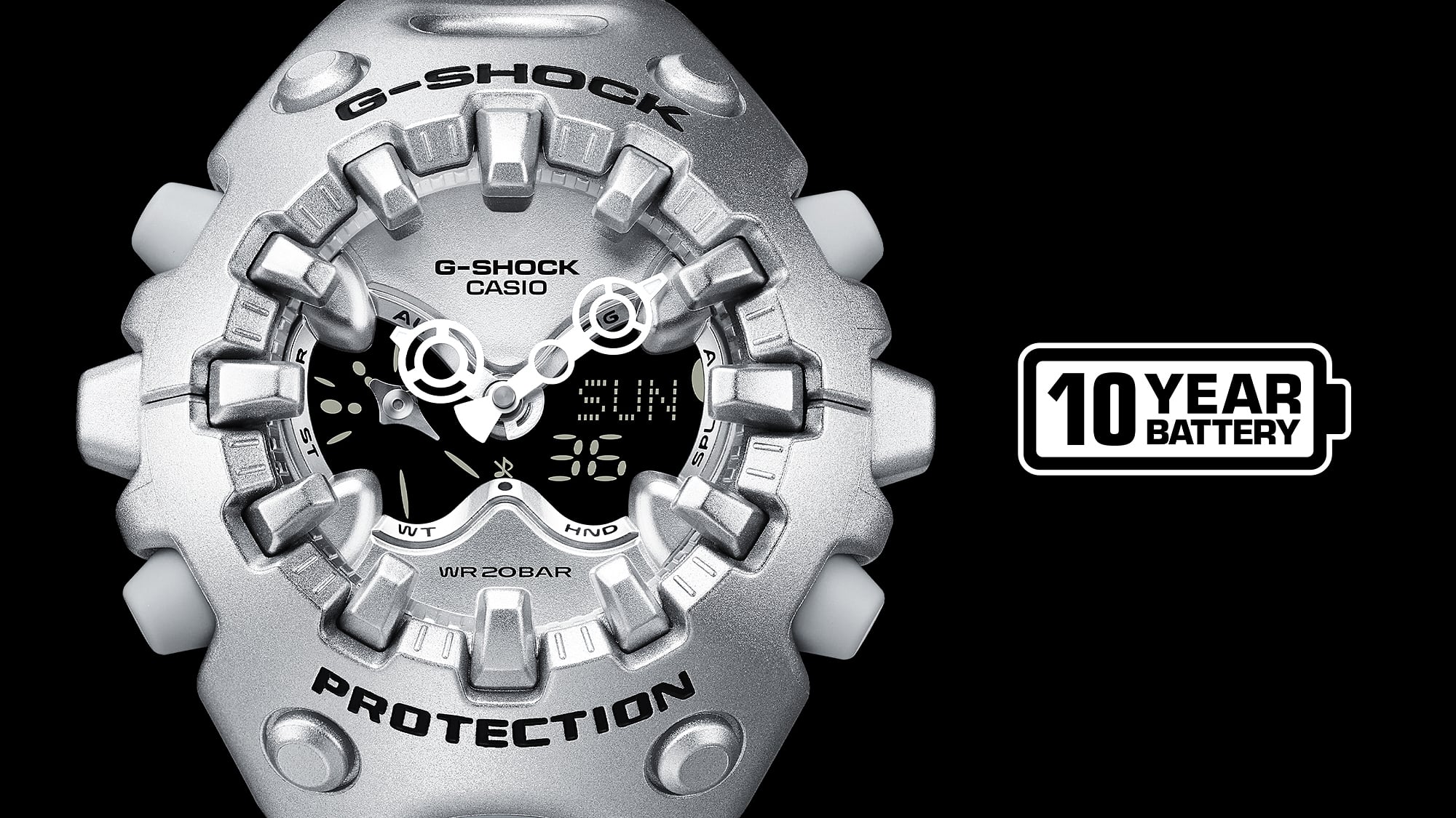 G-Shock Duo Analog Digital White Resin Band Watch GAV01-7A