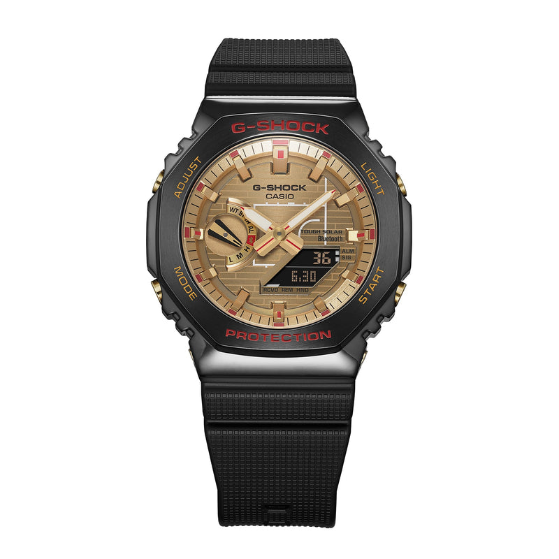 G-Shock G-Steel 2100 Series Gold Dial Black Resin Band Watch GBM2100RH-1A