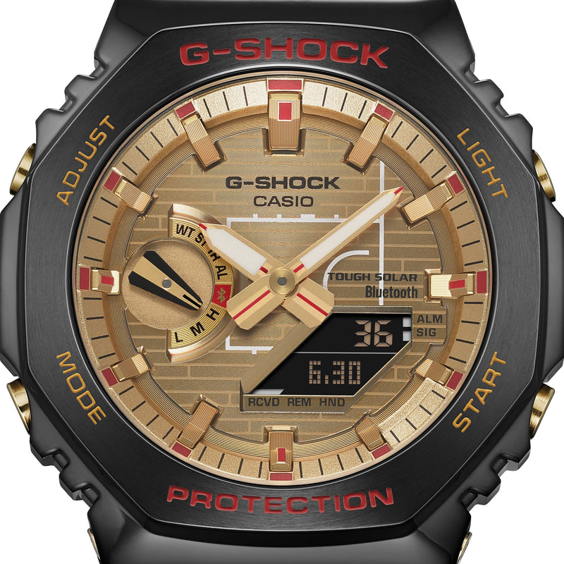 G-Shock G-Steel 2100 Series Gold Dial Black Resin Band Watch GBM2100RH-1A