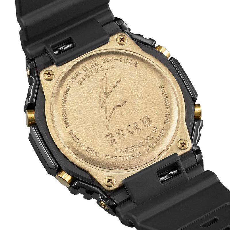 G-Shock G-Steel 2100 Series Gold Dial Black Resin Band Watch GBM2100RH-1A