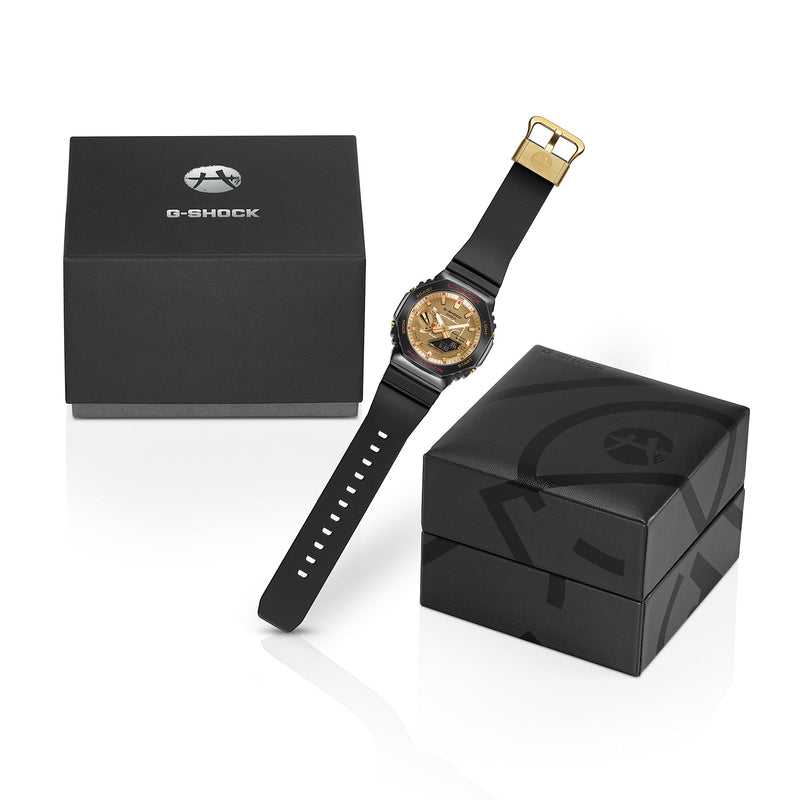 G-Shock G-Steel 2100 Series Gold Dial Black Resin Band Watch GBM2100RH-1A