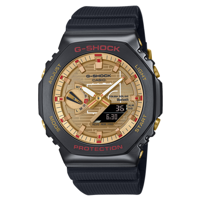 G-Shock G-Steel 2100 Series Gold Dial Black Resin Band Watch GBM2100RH-1A