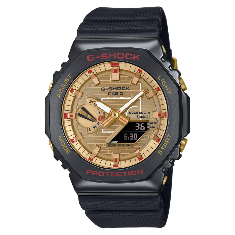 G-Shock G-Steel 2100 Series Gold Dial Black Resin Band Watch GBM2100RH-1A