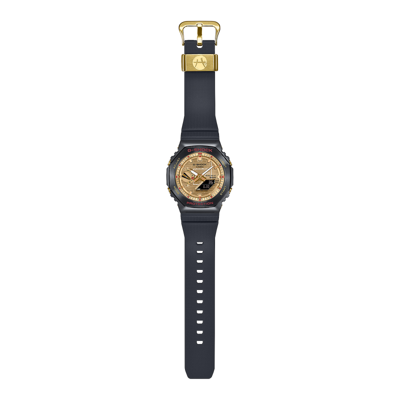 G-Shock G-Steel 2100 Series Gold Dial Black Resin Band Watch GBM2100RH-1A