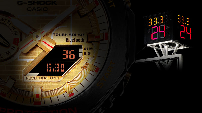G-Shock G-Steel 2100 Series Gold Dial Black Resin Band Watch GBM2100RH-1A